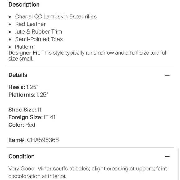 Chanel red espadrilles - Picture 3 of 3